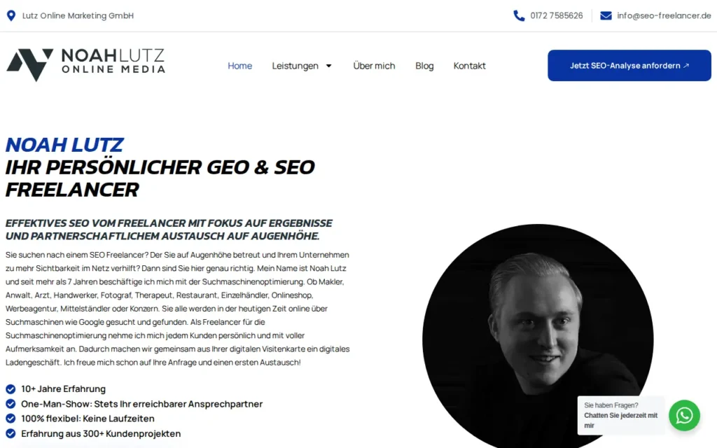 Startseite von Lutz Online Marketing