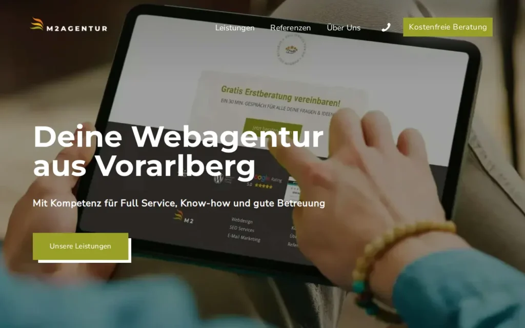 Startseite von M2 Agentur