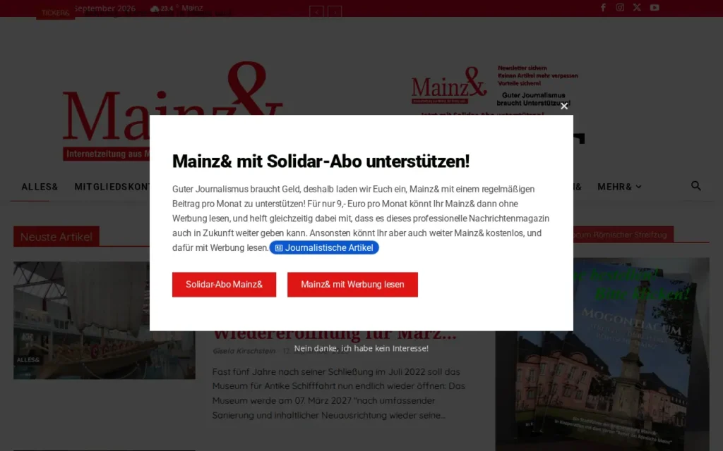 Startseite von Mainz&