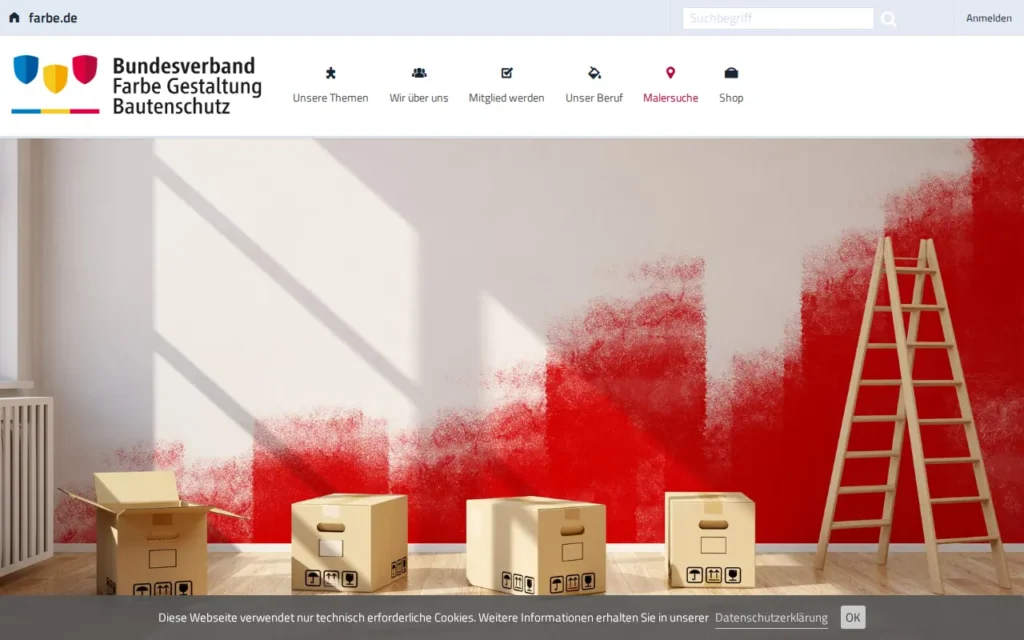 Startseite von Malersuche (farbe.de)