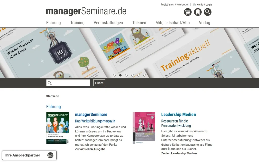 Startseite von managerSeminare