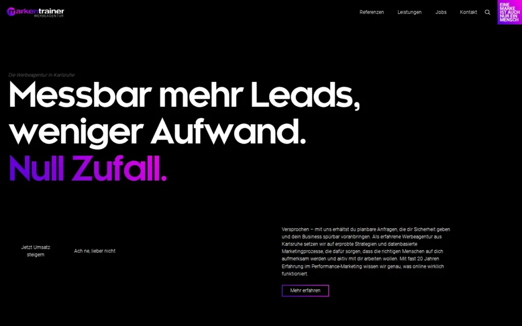 Startseite von Markentrainer Werbeagentur GmbH