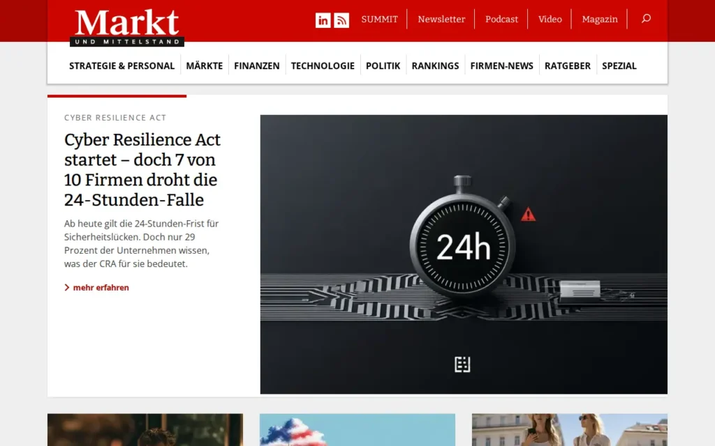 Startseite von Markt und Mittelstand
