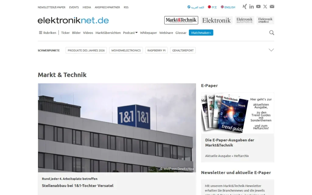 Startseite von Markt&Technik