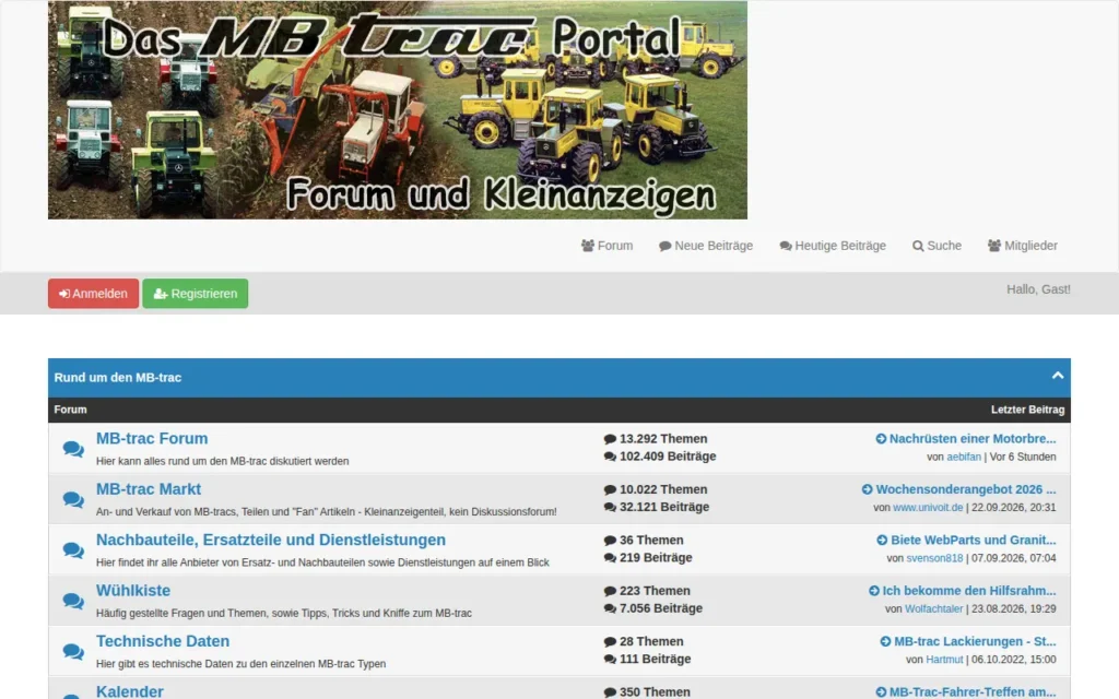 Startseite von Das MB-trac Forum (trac-technik.de)