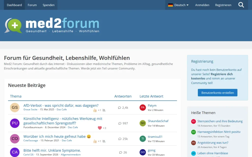 Startseite von Med2 Forum