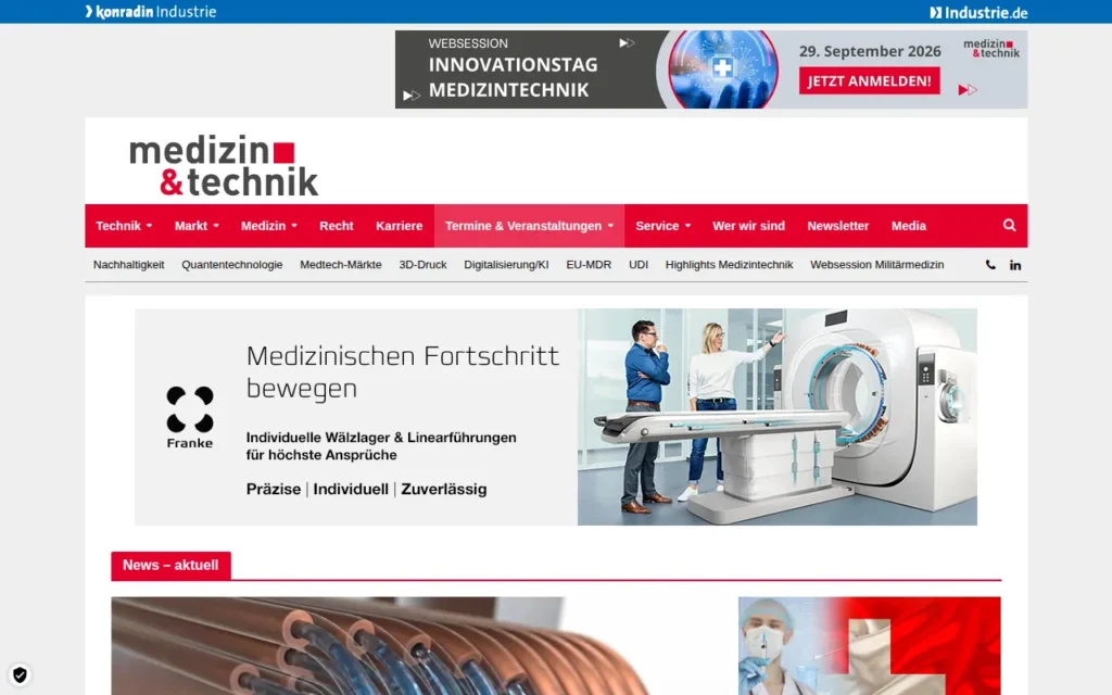 Startseite von medizin&technik