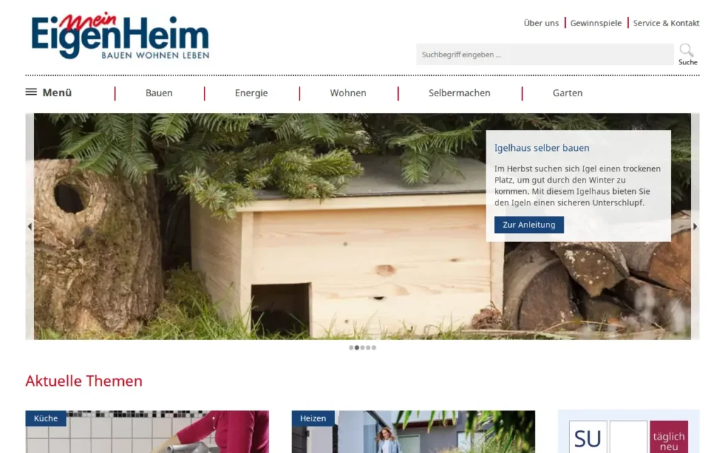 Startseite von mein-eigenheim.de