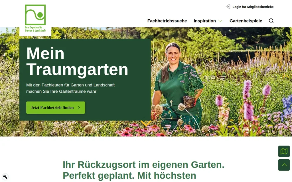 Startseite von Mein Traumgarten (BGL-Landschaftsgärtnersuche)