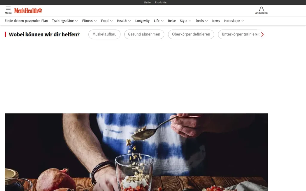 Startseite von Men’s Health