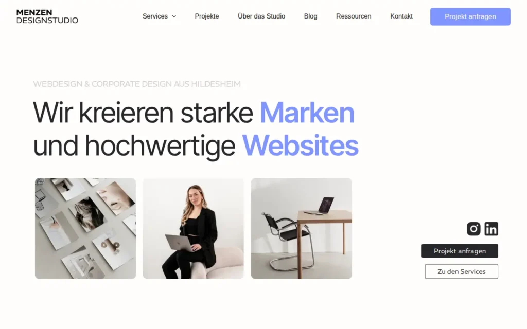 Startseite von Menzen Designstudio