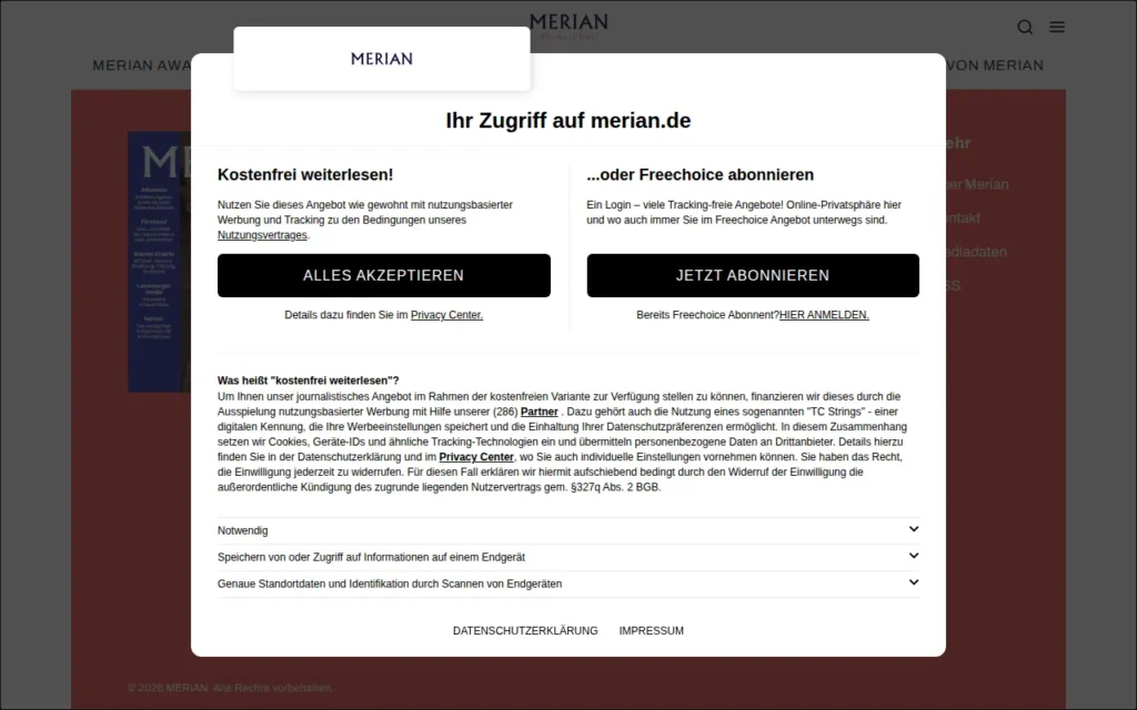 Startseite von MERIAN