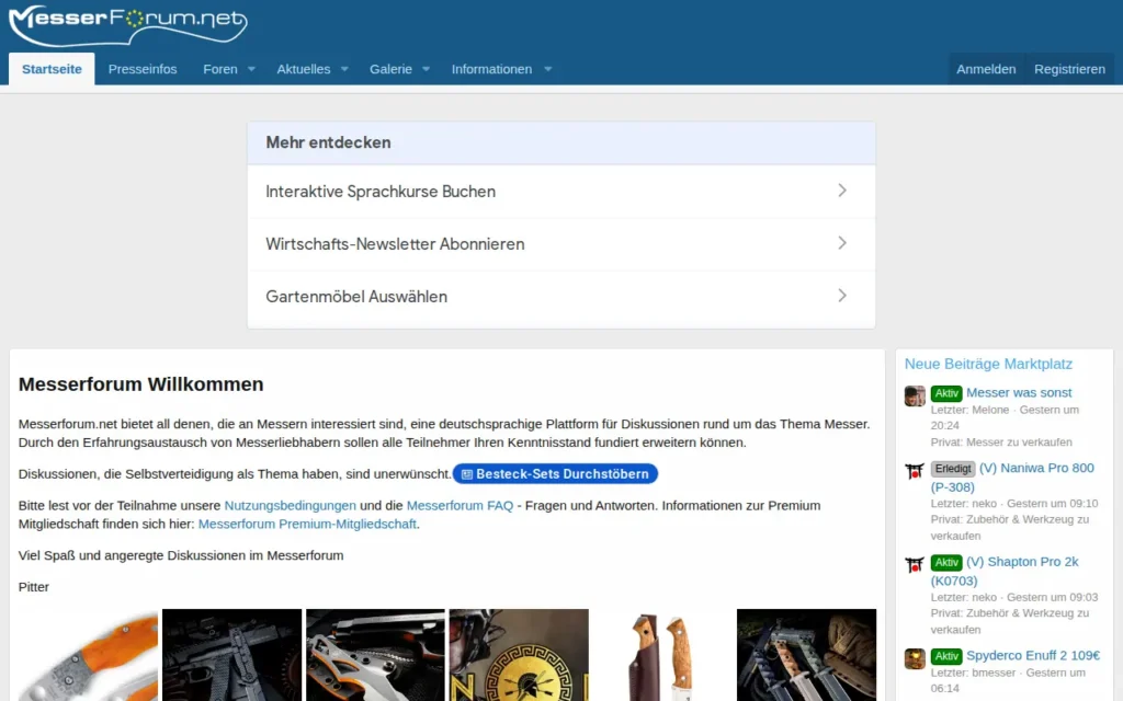 Startseite von messerforum.net