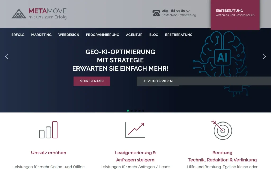 Startseite von Metamove GmbH