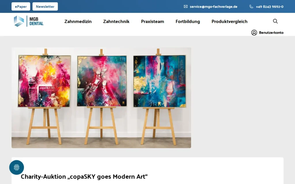 Startseite von mgb dental (DZW – Die ZahnarztWoche, DENTAL MAGAZIN)