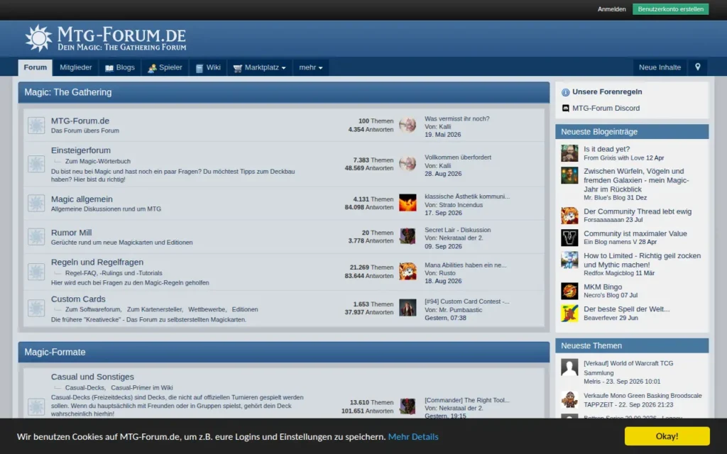 Startseite von MTG-Forum.de