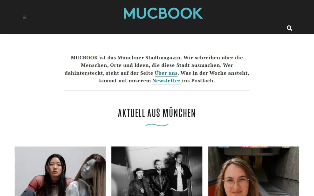 Startseite von MUCBOOK