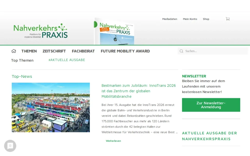 Startseite von NahverkehrsPraxis