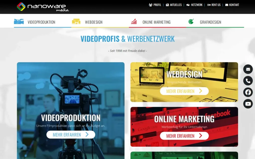 Startseite von nanoware media GmbH