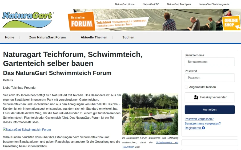 Startseite von NaturaGart Teichforum