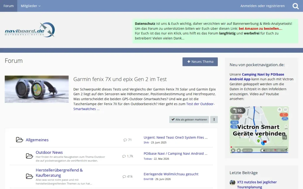 Startseite von NaviBoard