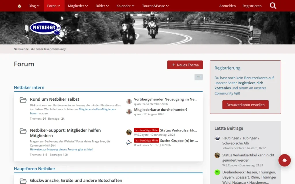 Startseite von Netbiker.de