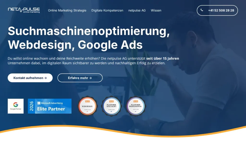 Startseite von netpulse AG