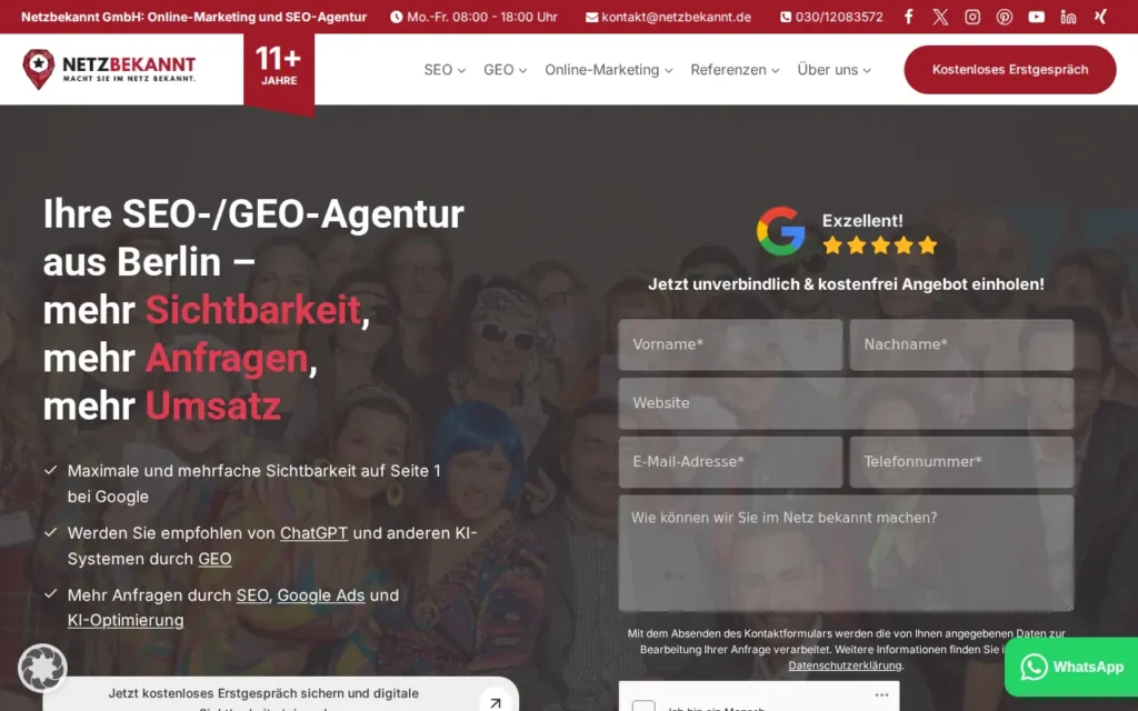 Startseite von Netzbekannt GmbH