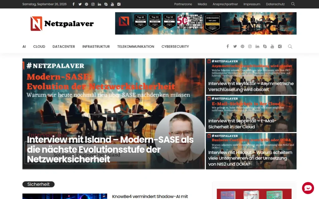 Startseite von Netzpalaver
