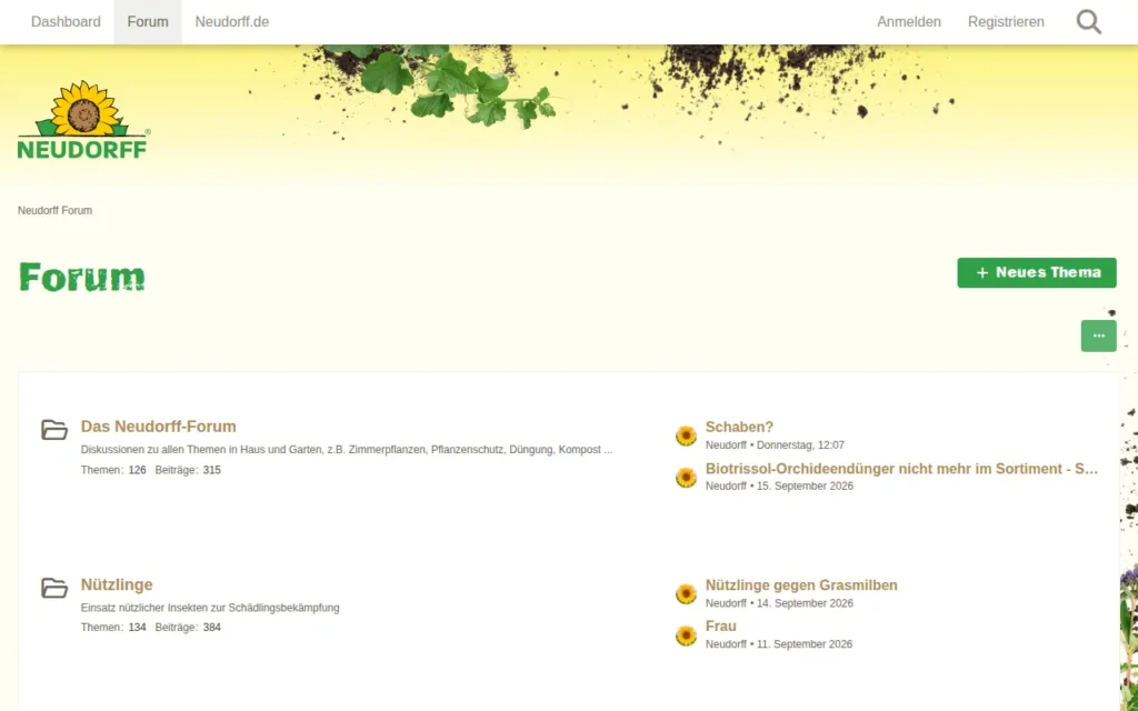 Startseite von Neudorff Forum