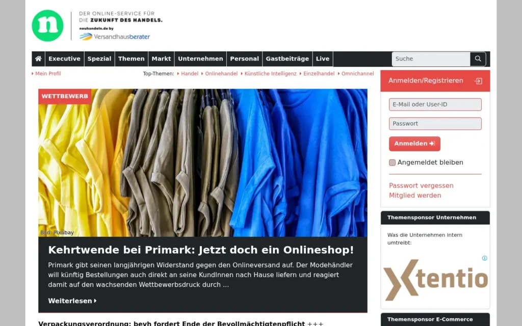 Startseite von neuhandeln.de