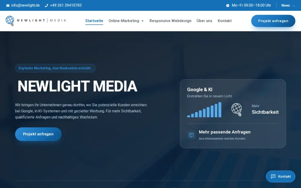 Startseite von NEWLIGHT MEDIA (seo-leopard e.K.)