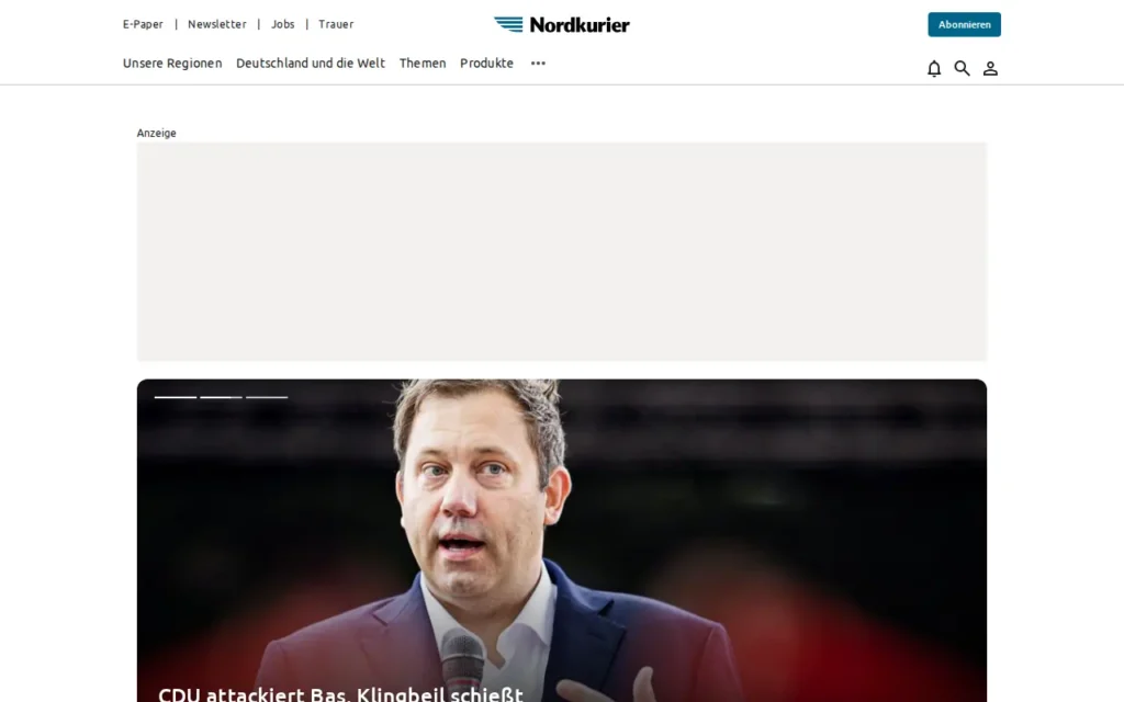 Startseite von Nordkurier