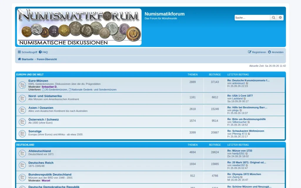 Startseite von Numismatikforum