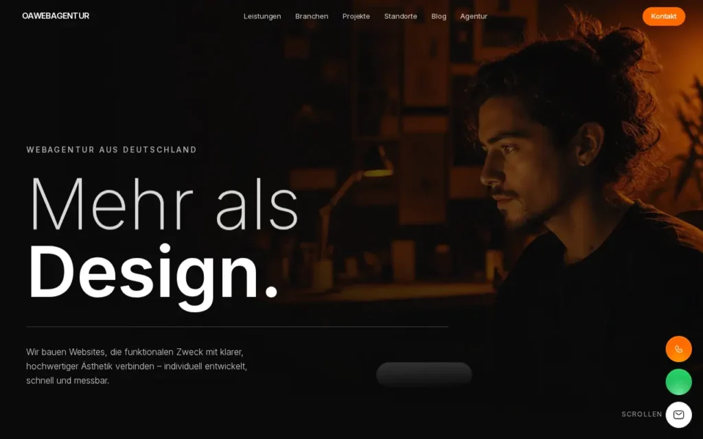 Startseite von OAwebagentur