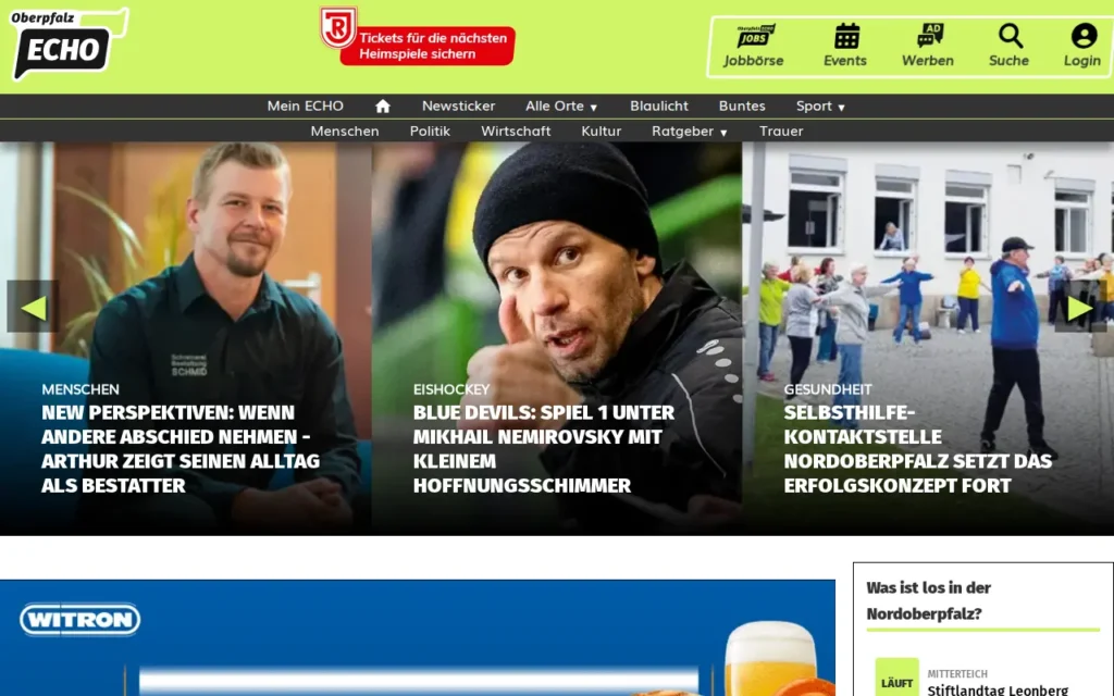 Startseite von OberpfalzECHO