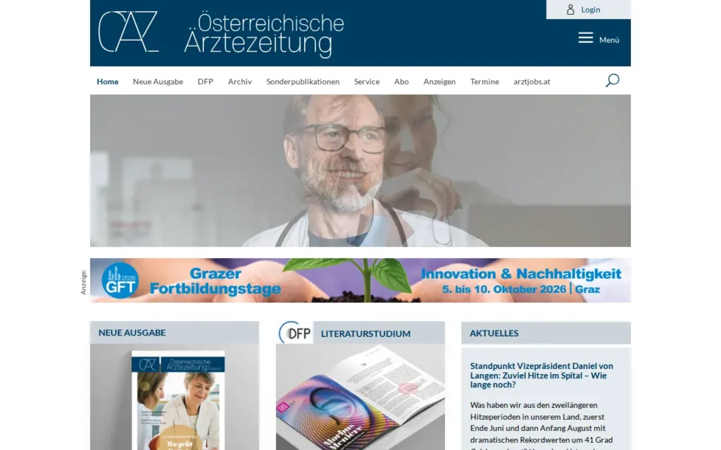 Startseite von Österreichische Ärztezeitung