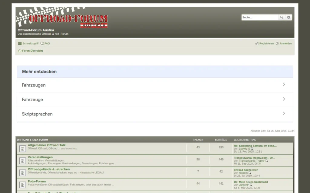 Startseite von Offroad-Forum Austria
