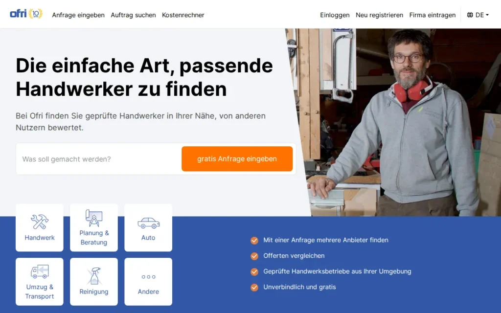 Startseite von Ofri