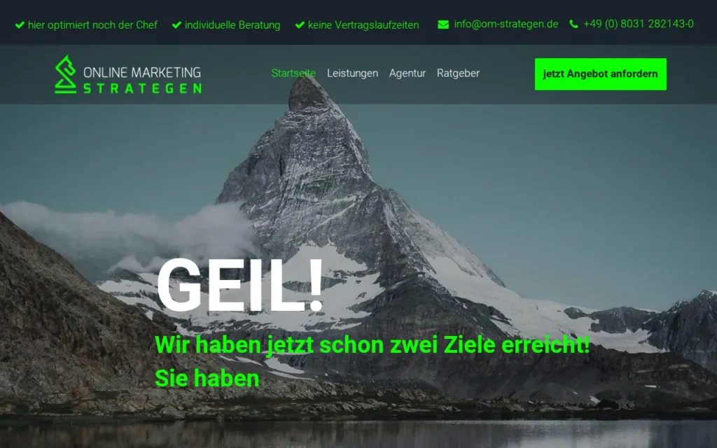 Startseite von Onlinemarketing Strategen (WEDEON GmbH)