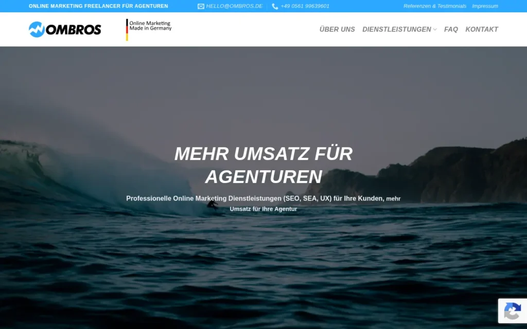 Startseite von OMBROS
