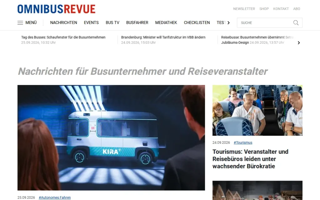 Startseite von OMNIBUSREVUE