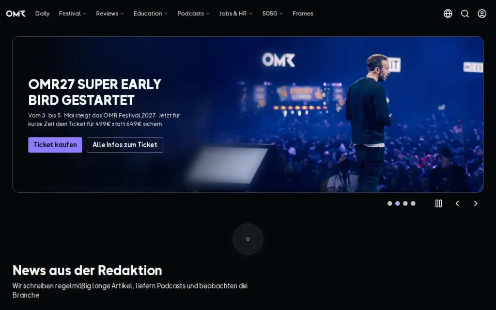 Startseite von OMR