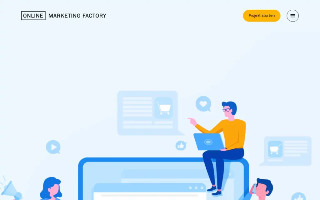Startseite von Online Marketing Factory AG