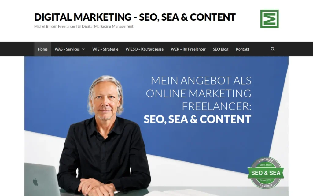 Startseite von Online Marketing Freelancer (OMF)