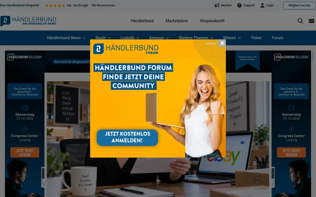 Startseite von OnlinehändlerNews