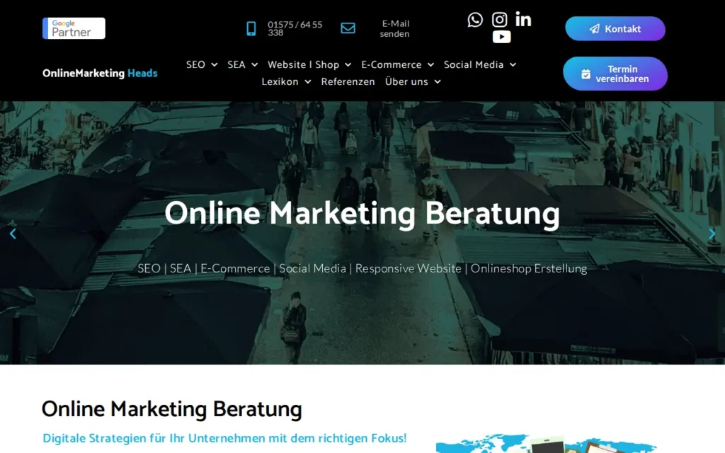 Startseite von OnlineMarketing Heads