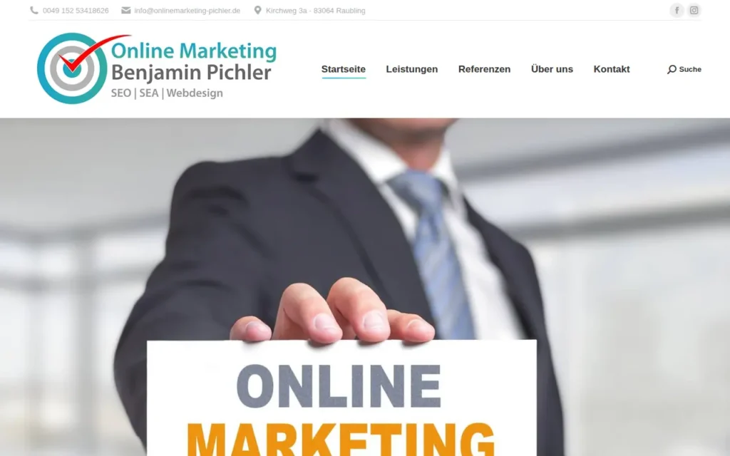 Startseite von Online Marketing Benjamin Pichler