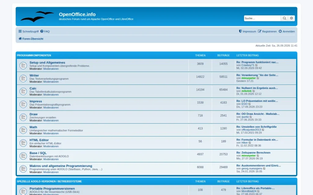 Startseite von OpenOffice.info Anwenderforum