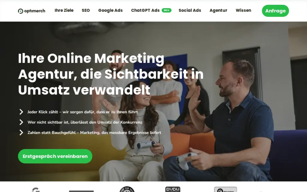 Startseite von Optimerch GmbH